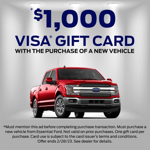 Essential Ford Gift Card Pop Up Graphic 2022